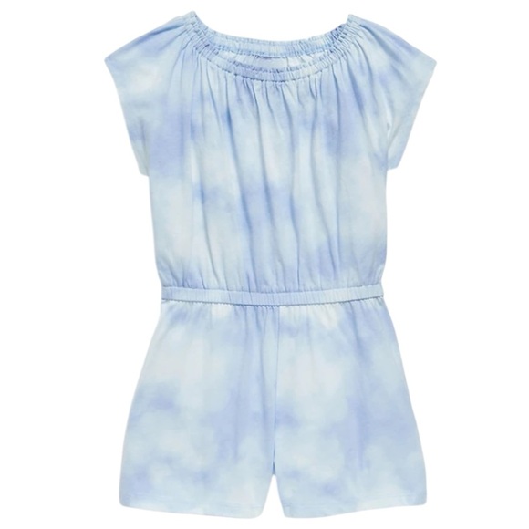 Girls Old Navy Romper Blue Jumpsuit tie dye summer outfit size small (6 - Picture 1 of 7